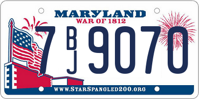 MD license plate 7BJ9070