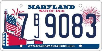 MD license plate 7BJ9083