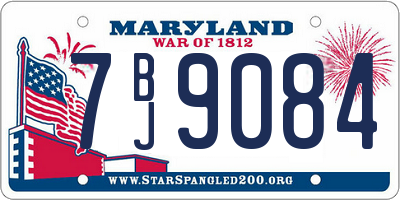 MD license plate 7BJ9084