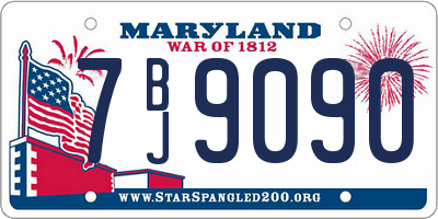 MD license plate 7BJ9090