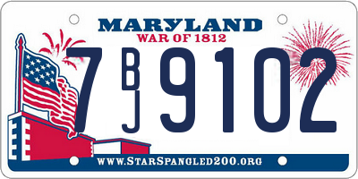MD license plate 7BJ9102