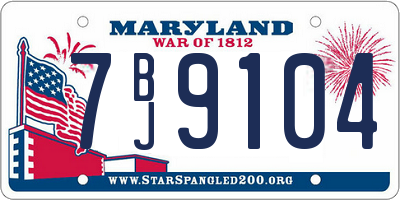 MD license plate 7BJ9104