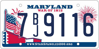 MD license plate 7BJ9116