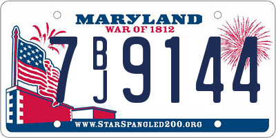 MD license plate 7BJ9144