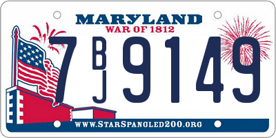 MD license plate 7BJ9149