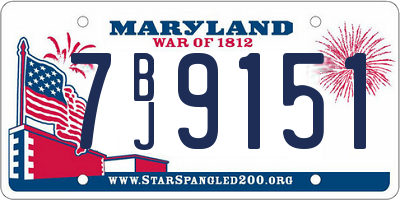 MD license plate 7BJ9151
