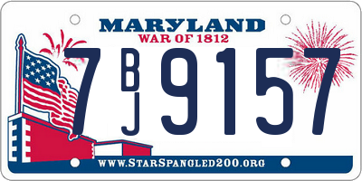MD license plate 7BJ9157