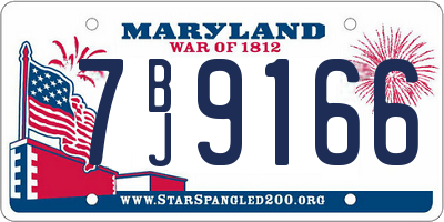 MD license plate 7BJ9166