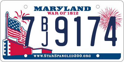 MD license plate 7BJ9174