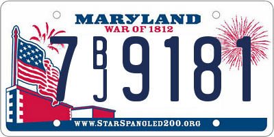 MD license plate 7BJ9181