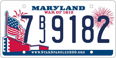 MD license plate 7BJ9182