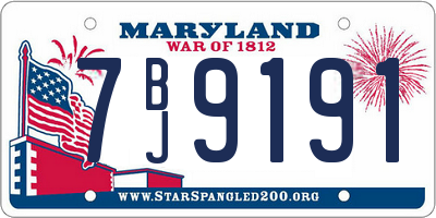 MD license plate 7BJ9191