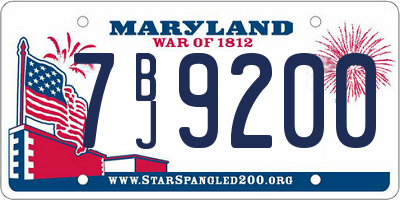 MD license plate 7BJ9200