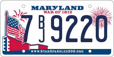 MD license plate 7BJ9220