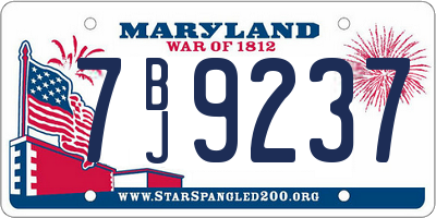 MD license plate 7BJ9237