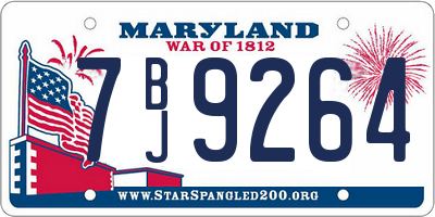 MD license plate 7BJ9264