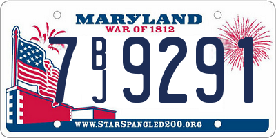MD license plate 7BJ9291