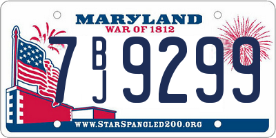 MD license plate 7BJ9299