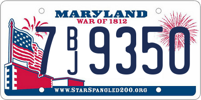 MD license plate 7BJ9350