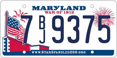 MD license plate 7BJ9375