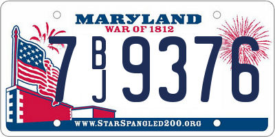 MD license plate 7BJ9376