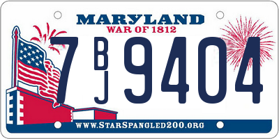 MD license plate 7BJ9404