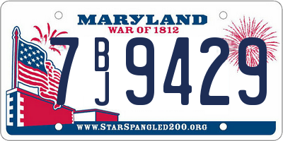 MD license plate 7BJ9429