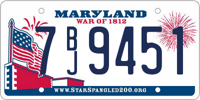 MD license plate 7BJ9451