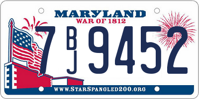 MD license plate 7BJ9452