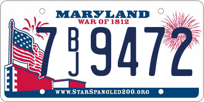 MD license plate 7BJ9472