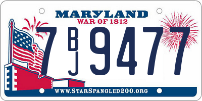 MD license plate 7BJ9477