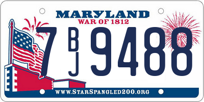 MD license plate 7BJ9488