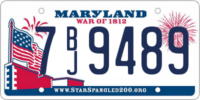 MD license plate 7BJ9489