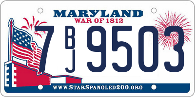 MD license plate 7BJ9503