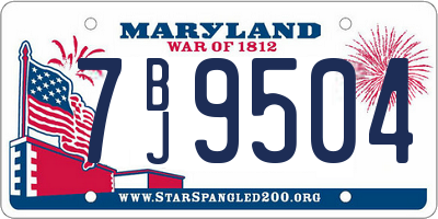 MD license plate 7BJ9504