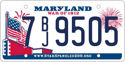 MD license plate 7BJ9505