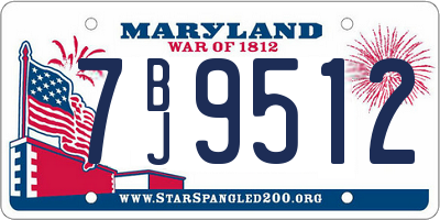 MD license plate 7BJ9512