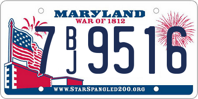 MD license plate 7BJ9516