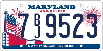 MD license plate 7BJ9523