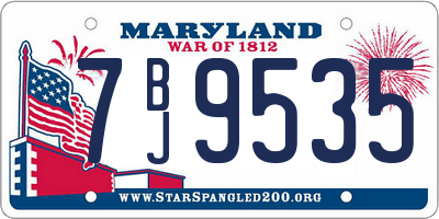 MD license plate 7BJ9535