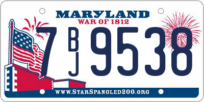 MD license plate 7BJ9538