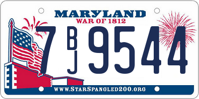 MD license plate 7BJ9544