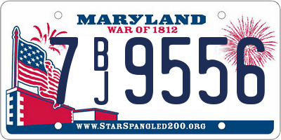 MD license plate 7BJ9556