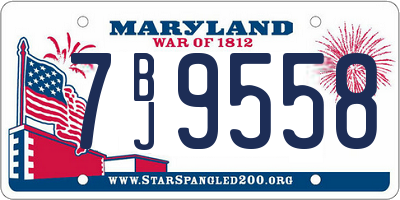 MD license plate 7BJ9558