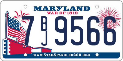 MD license plate 7BJ9566