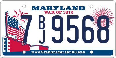 MD license plate 7BJ9568