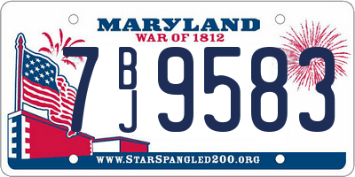 MD license plate 7BJ9583