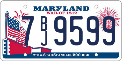 MD license plate 7BJ9599