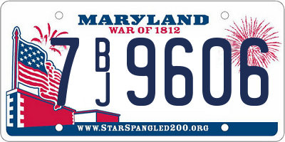 MD license plate 7BJ9606