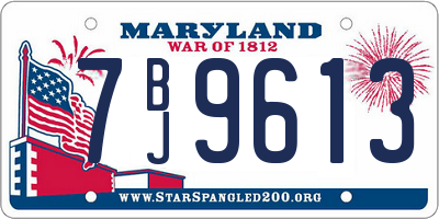 MD license plate 7BJ9613